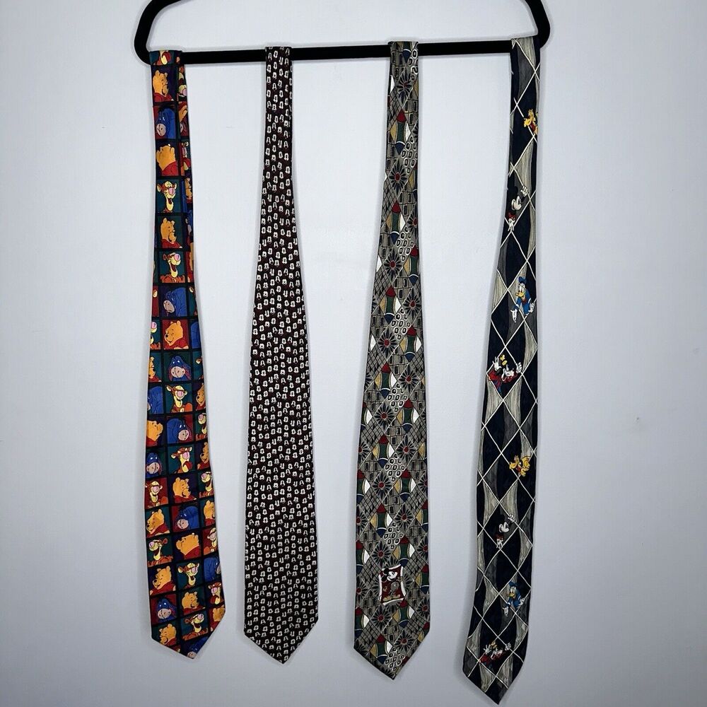 Vintage Log Of 3 Disney Neck Ties Mickey Mouse Pooh Donald Duck Goofy - Picture 2 of 4